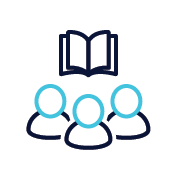 Team with knowledge base icon
