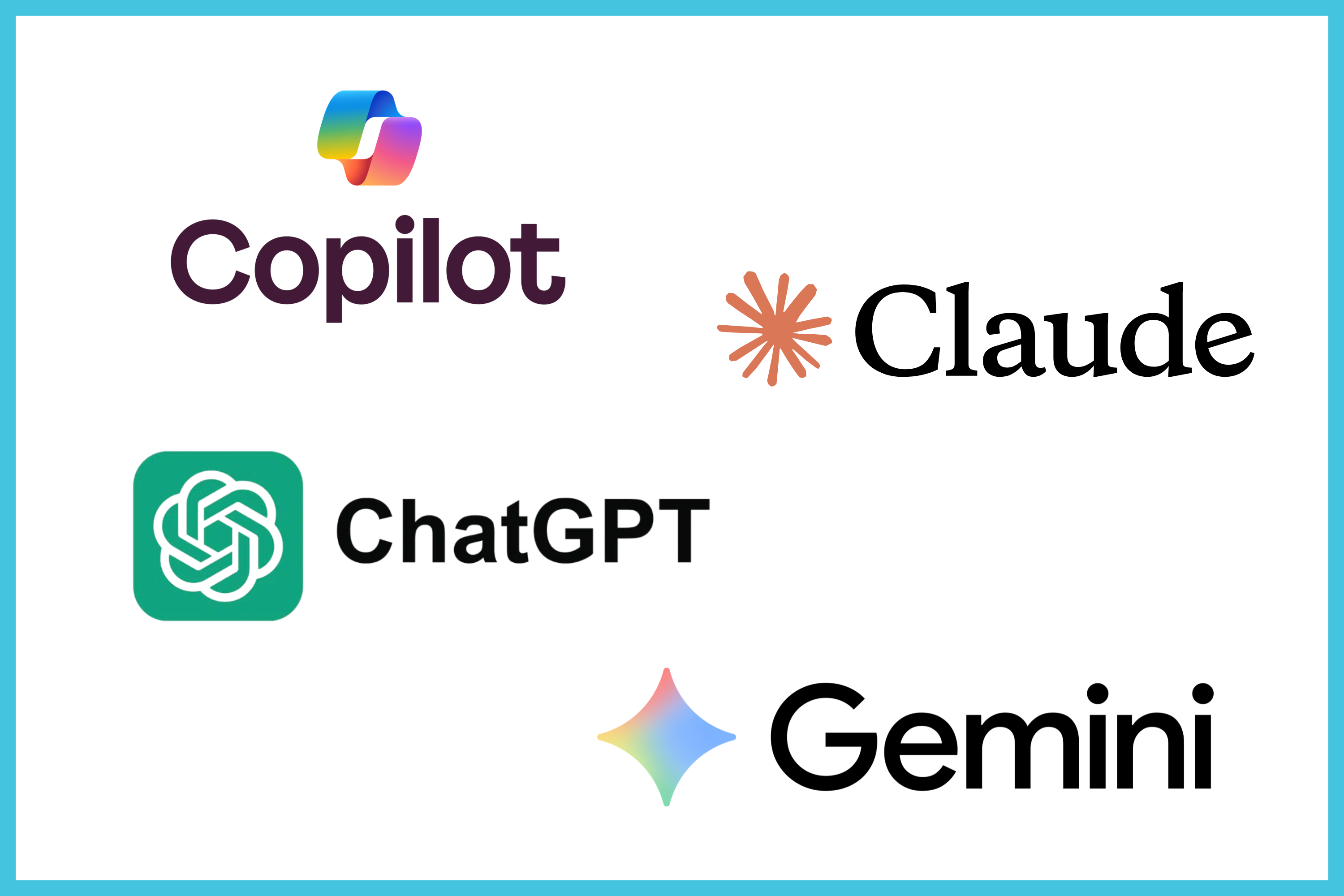Microsoft CoPilot, Claude, ChatGPT, Gemini