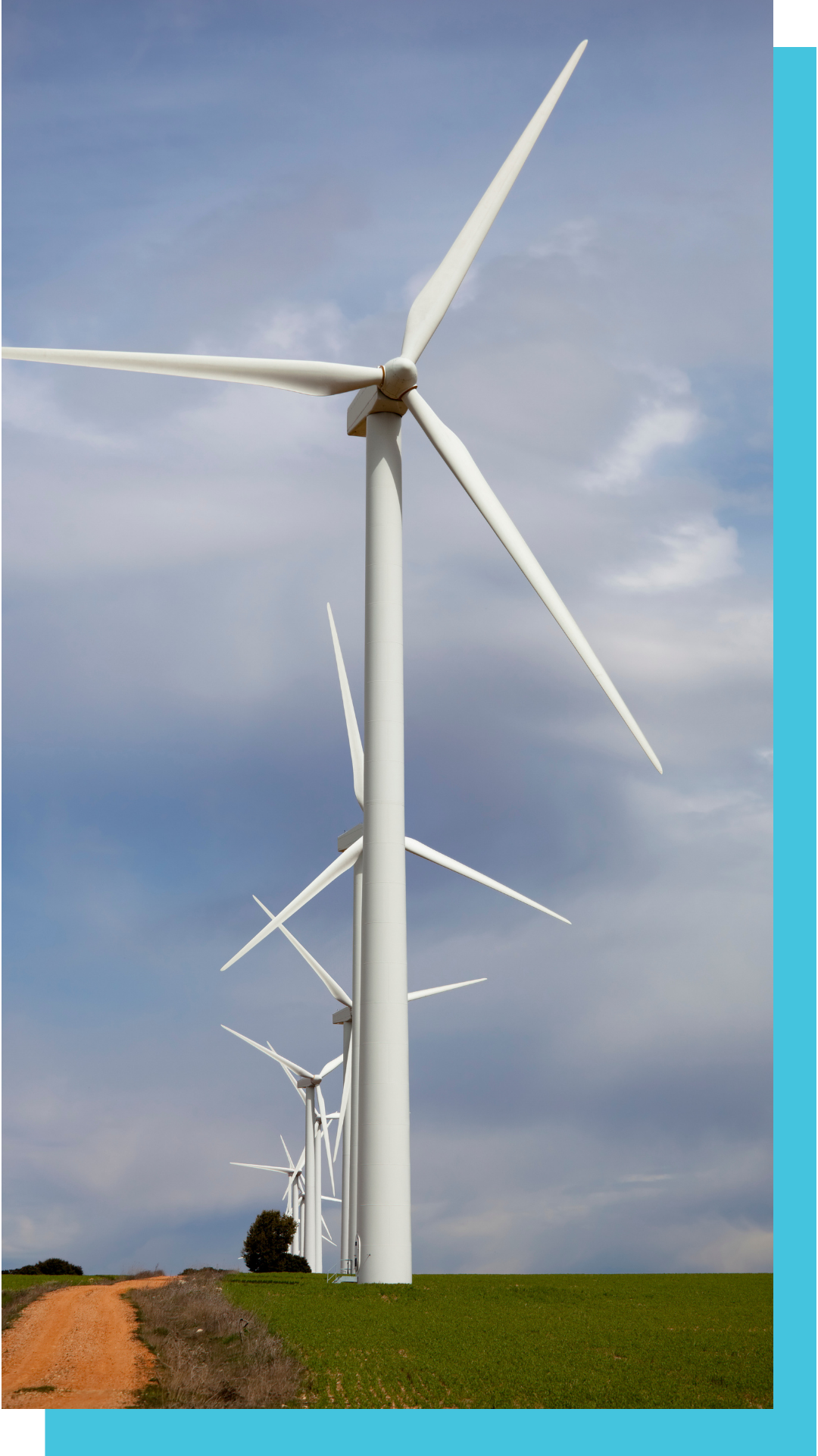 Wind turbines in a field