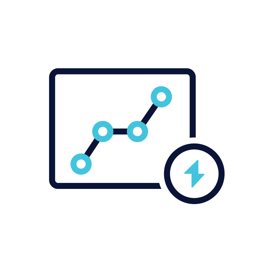 Increasing line chart icon